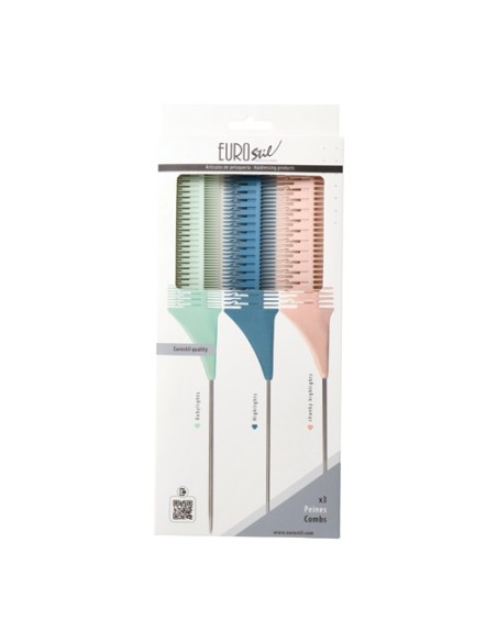 SET DE 3 PEINES PARA MECHAS EUROSTIL