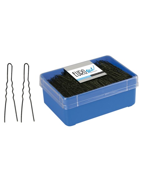 CAJA 400 HORQUILLAS INVISIBLES NEGRO EUROSTIL
