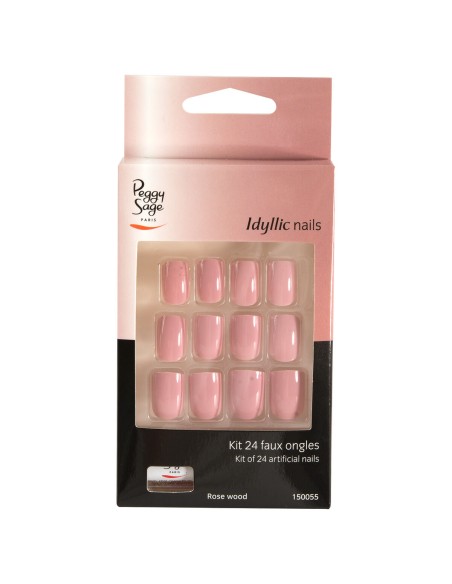 KIT 24 UÑAS ARTIFICIALES IDYLLIC ROSE WOOD PEGGY