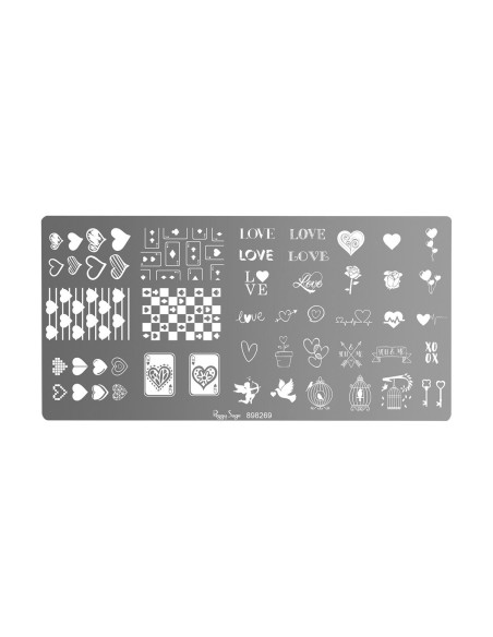 PLACA STAMPING NAIL ART LOVE PEGGY