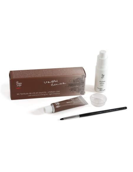 KIT TINTE DE PESTAÑAS Y CEJAS CASTAÑO CLARO PEGGY