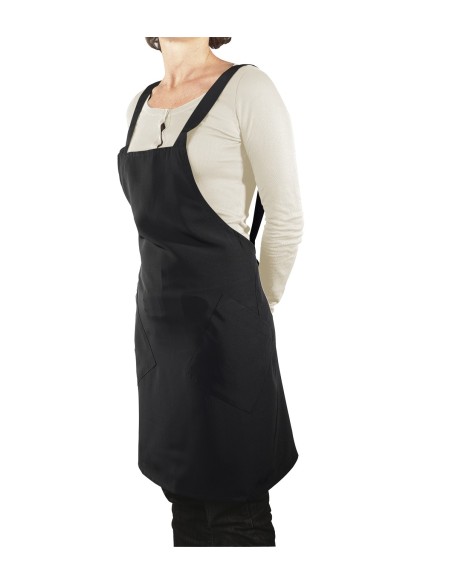 DELANTAL DE ESTETICA NEGRO PEGGY