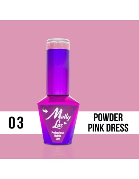 ESMALTE PERMANENTE GLAMOUR WOMEN POWDER PINK DRESS 03 10ML MOLLY LAC