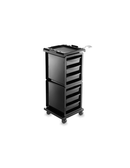 CARRITO DE PELUQUERIA ALL BLACK 6 CAJONES CERIOTTI