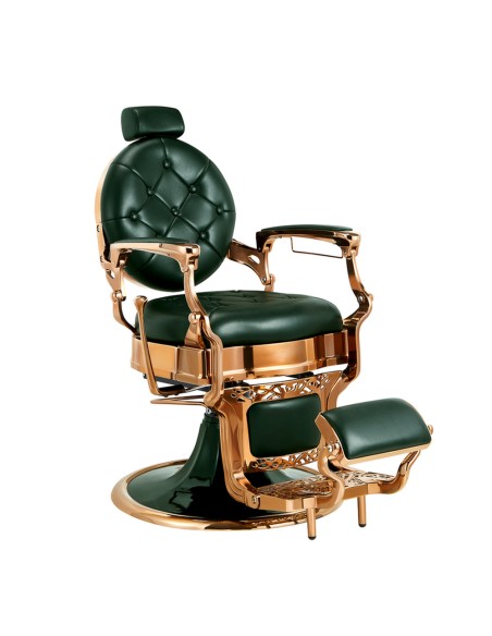 SILLON BARBERO KIRK VERDE Y ORO ROSA MIRPLAY